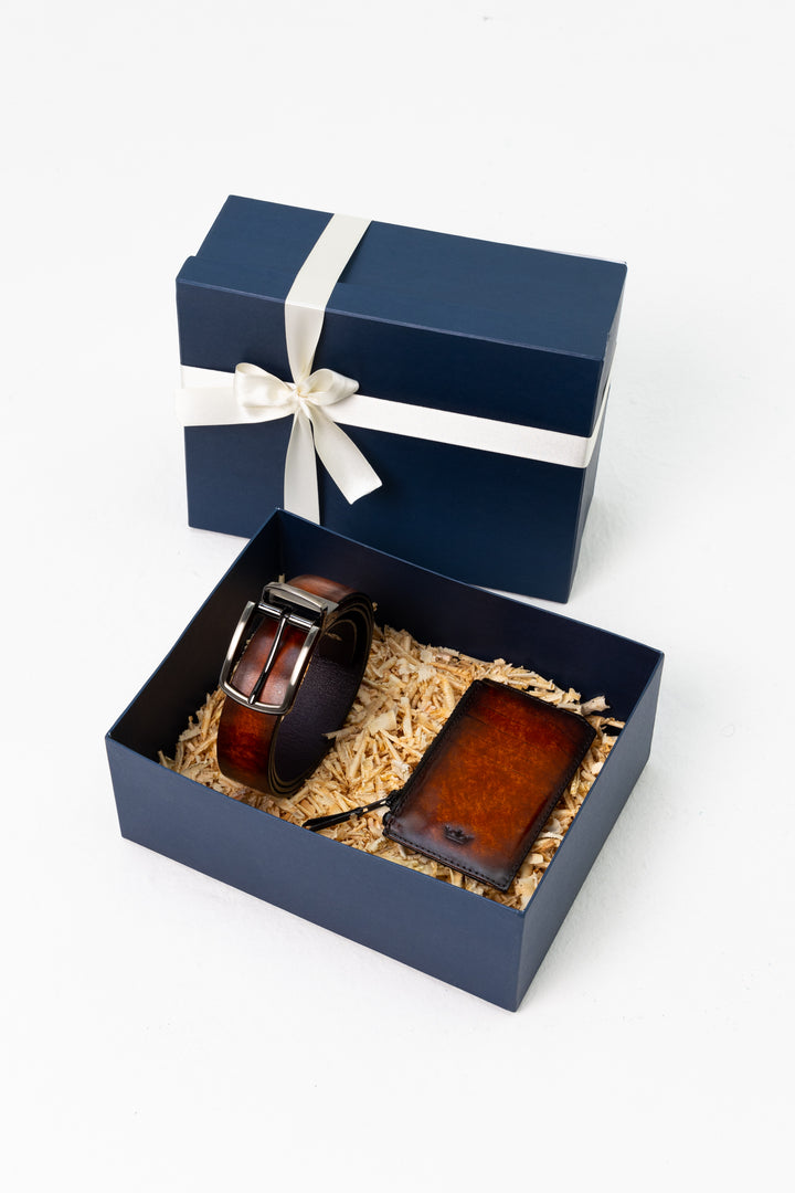 Cinturón + Billetera Cognac