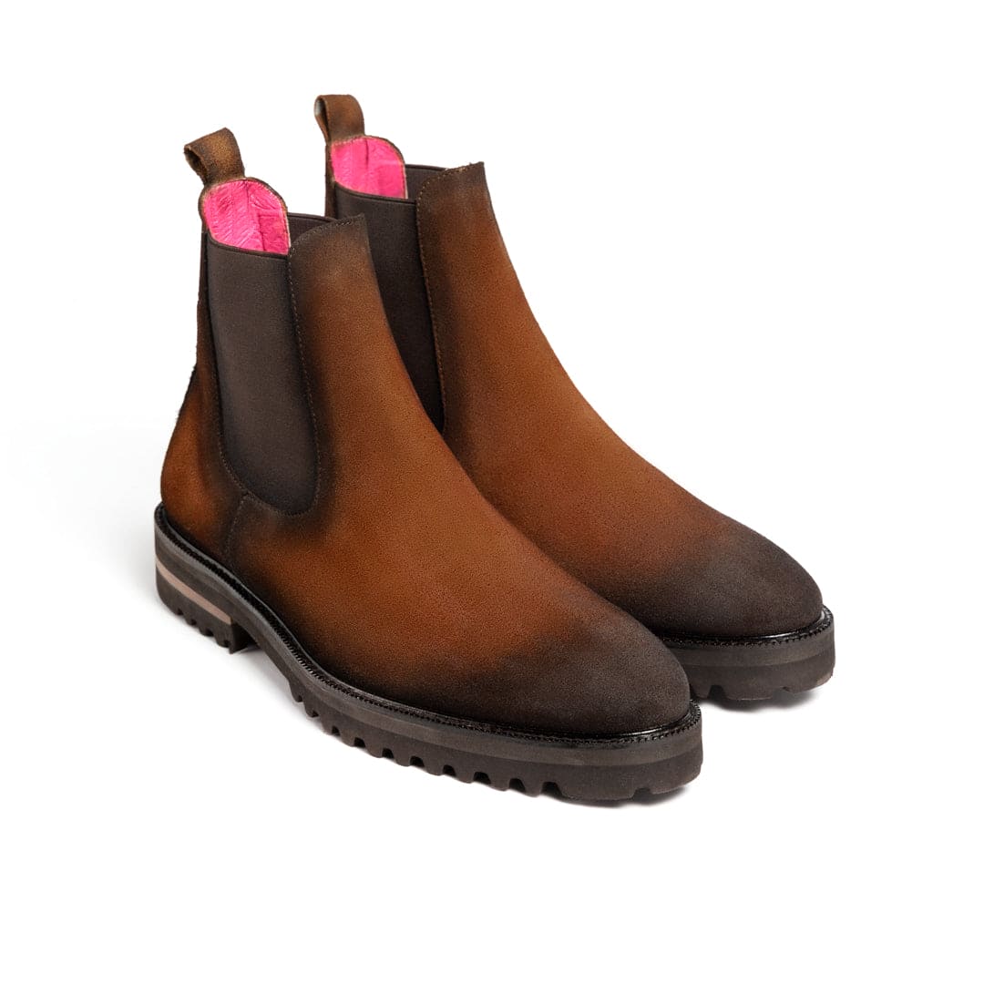 Bota Jacques Gamuza Cognac Suela Ultraliviana