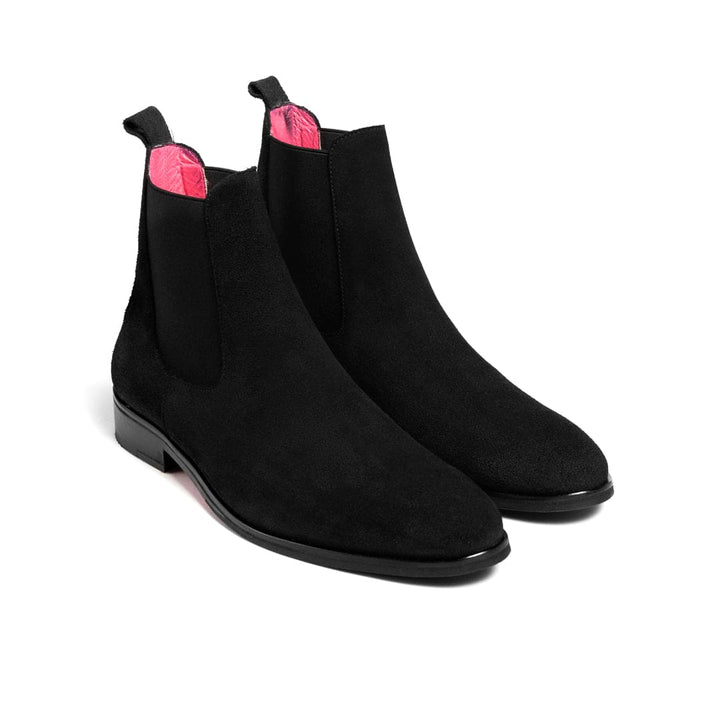 Bota Jacques Gamuza Negro Suela Clásica