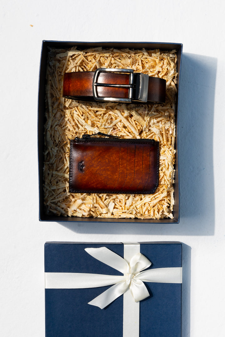 Cinturón + Billetera Cognac