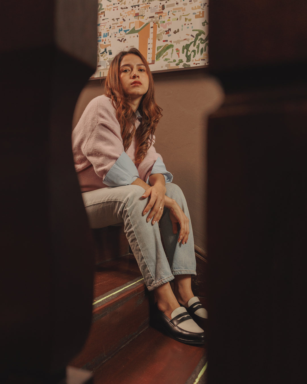 Mocasín Alessa Negro-Blanco Suela Clásica