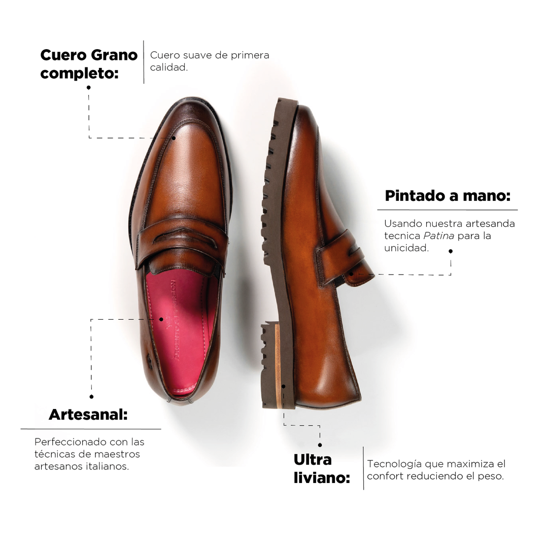 Mocasín Alessandro Cognac Suela Ultraliviana sale