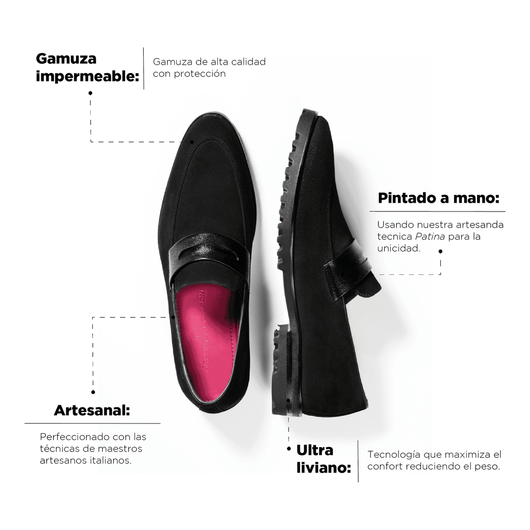 Mocasín Alessio Negro Suela Ultraliviana