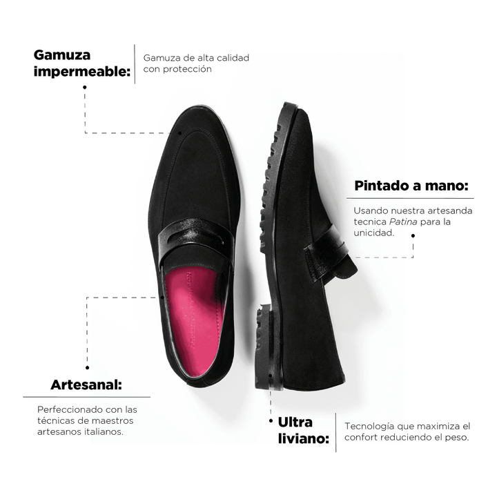 Mocasín Alessio Negro Suela Ultraliviana